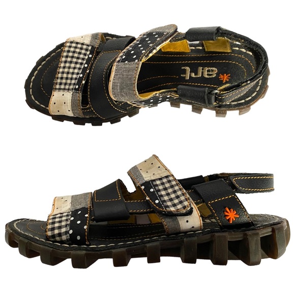 The Art Company | Shoes | Art Patchwork Fabric Leather Chunky Sole Sandals  Eu38 | Poshmark